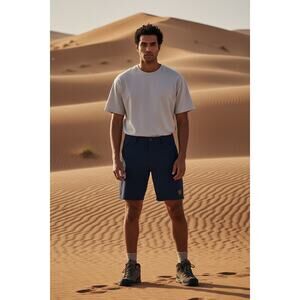Fjallraven Abisko Trail Stretch Shorts Mens 30 Blue Hiking Outdoor Elastic Waist